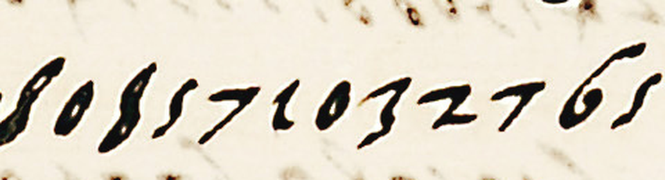 Detail of Montepulciano's name on 70r, showing the hooked 1 transcribed as 2