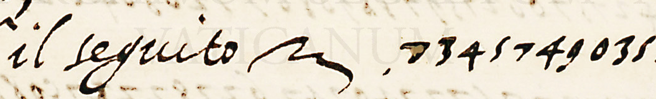 Folio 70r: handwritten Italian gives way to the first ten cipher digits on the same line